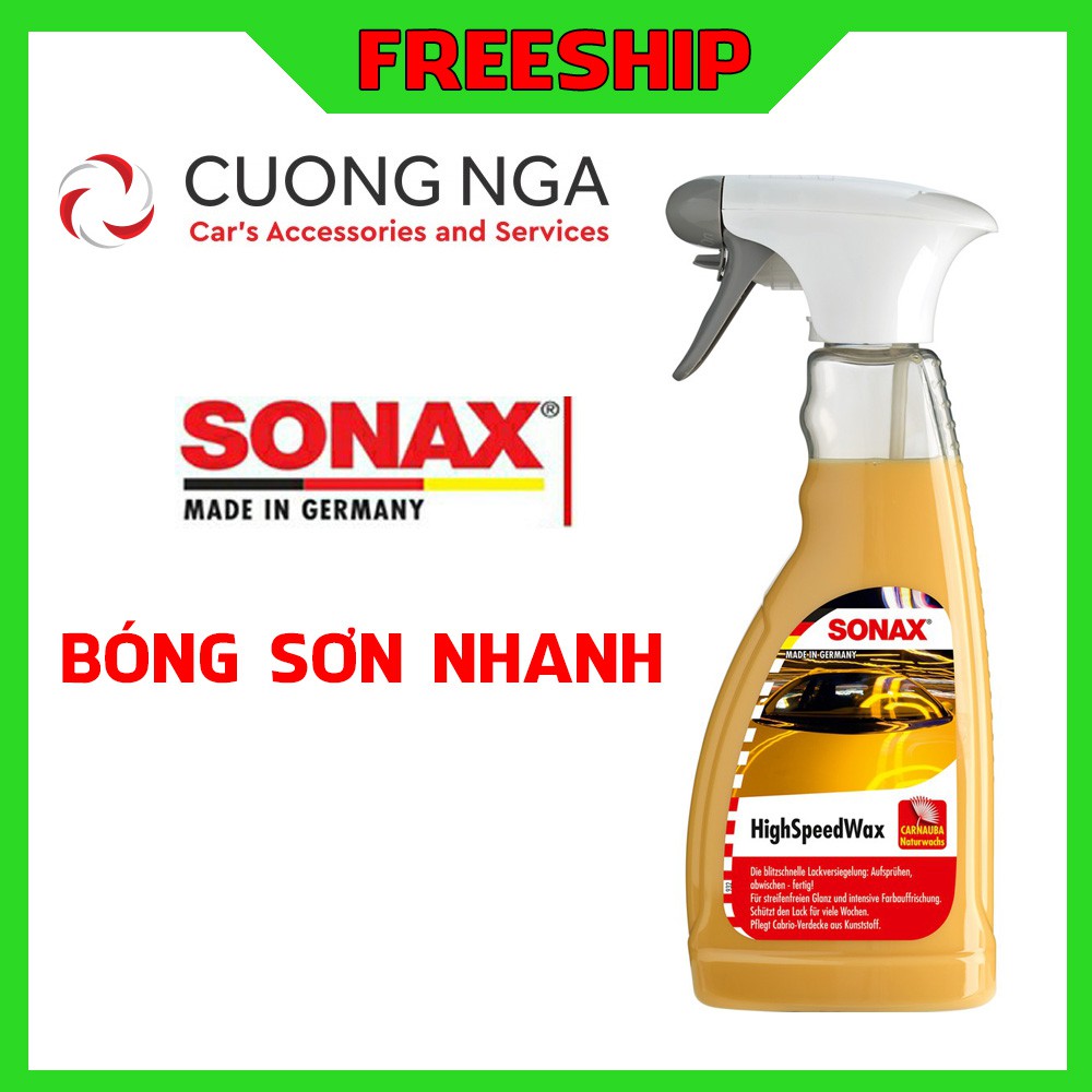💘FREESHIP💘 Dung dịch đánh bóng sơn nhanh - chai xịt bóng sơn nhanh dạng nước sonax HighSpeedWax 500ml - hàng nhập
