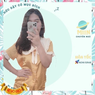 HOT [NGỦ CAO CẤP] BỘ PYJAMA VÀNG TRƠN CỔ BÈO - CHẤT LIỆU LATIN CAO CẤP - PHIÊN BẢN ĐÁNG YÊU