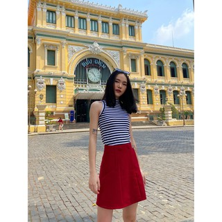 Chân Váy Đỏ 2 Nút Chữ A EDINI - V378