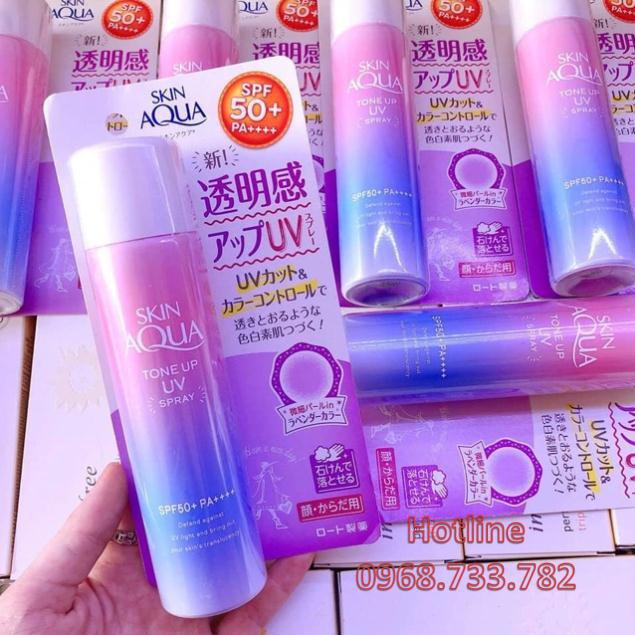 Xịt chống nắng Skin aqua tone up- kem chống nắng Skin aqua tone up dạng xịt nội địa Nhật