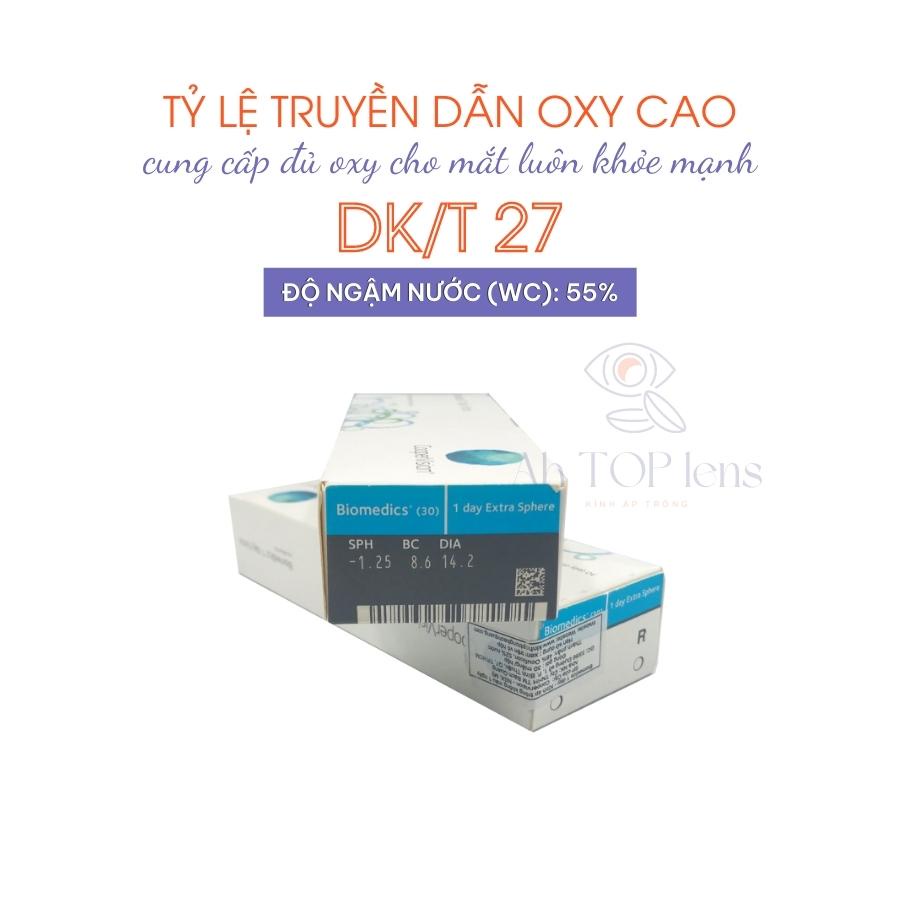 Kính áp tròng Mỹ cận thị dùng 1 ngày không màu BIOMEDICS 1DAY EXTRA