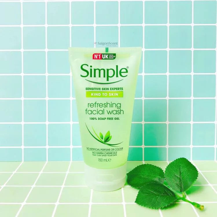 [MẪU MỚI] Sữa Rửa Mặt Dạng Gel Simple Kind To Skin Refreshing Facial Wash Gel, Sạch sâu Moisturising Facial Wash 150ml