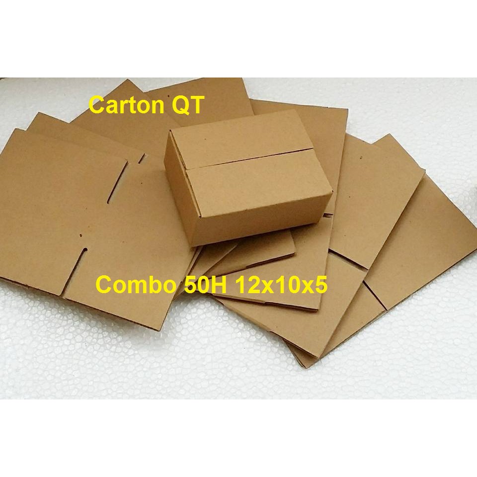 Combo 50 Thùng Hộp giấy carton 12x10x5 ♥️ FREESHIP ♥️ Hộp giấy đóng hàng rẻ