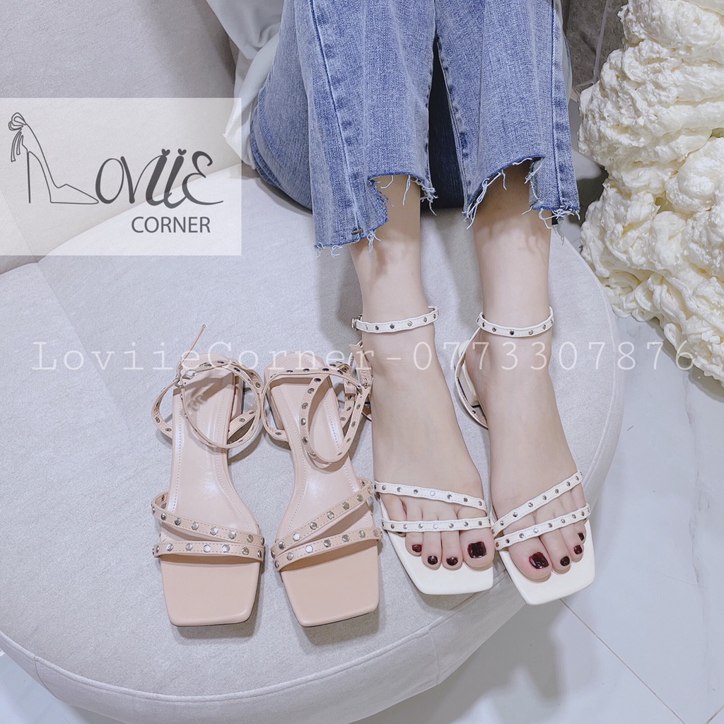 SANDAL NỮ QUAI MẢNH LOVIIECORNER - GIÀY SANDAL QUAI MẢNH XỎ NGÓN ĐẾ VUÔNG THẤP S210324 S220304