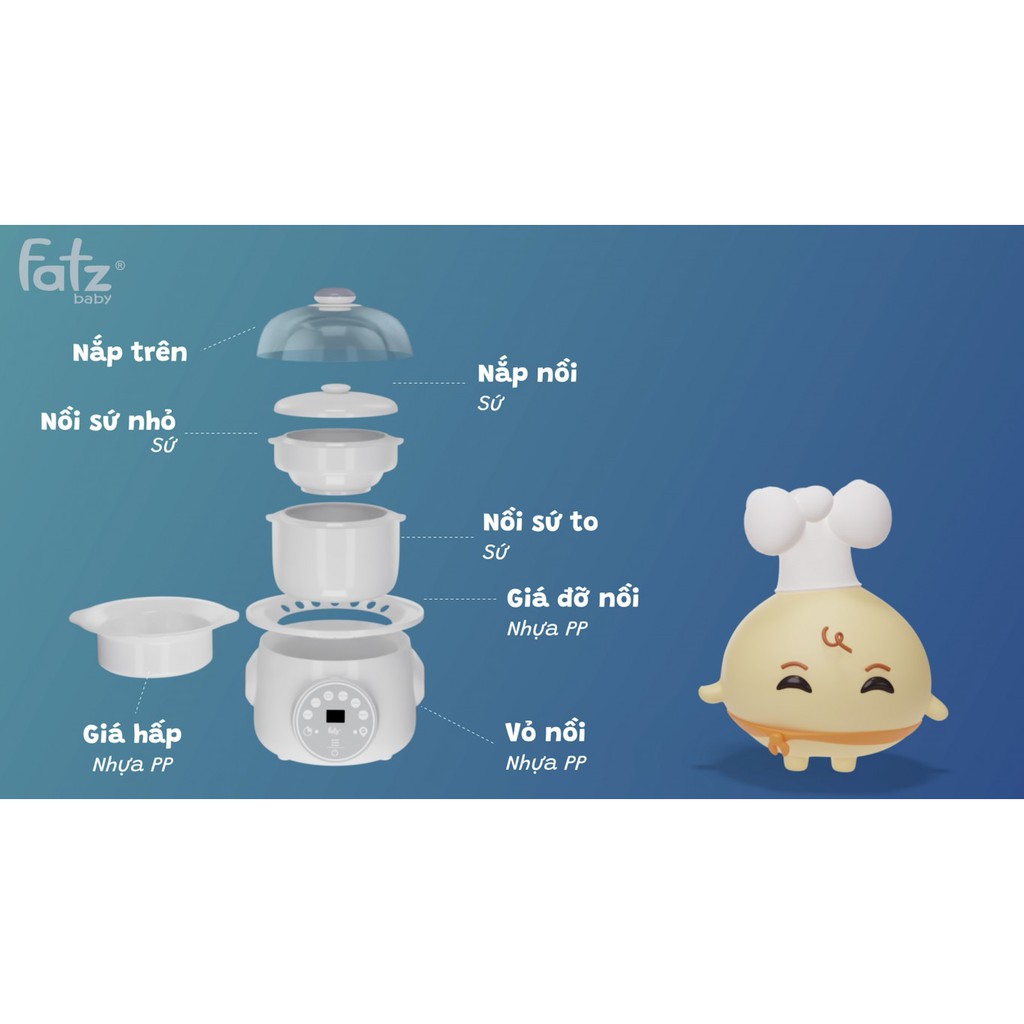 NỒI HẦM CÁCH THUỶ 2 TẦNG 1.0L - STEW 2 - FB9110ZT