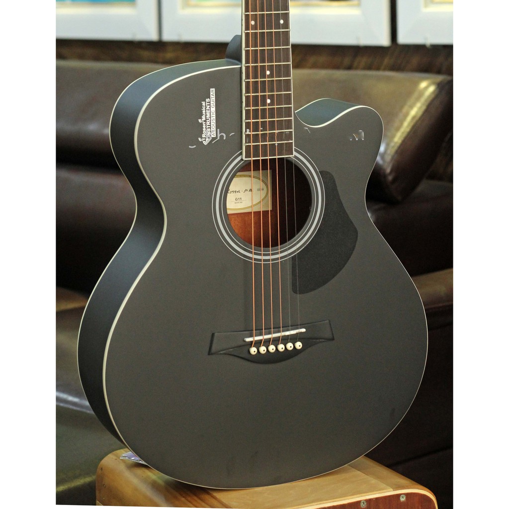 Đàn Guitar Acoustic Rosen G11BK-A Tặng kèm khóa học của Guitarist Hiển râu và đầy đủ phụ kiện