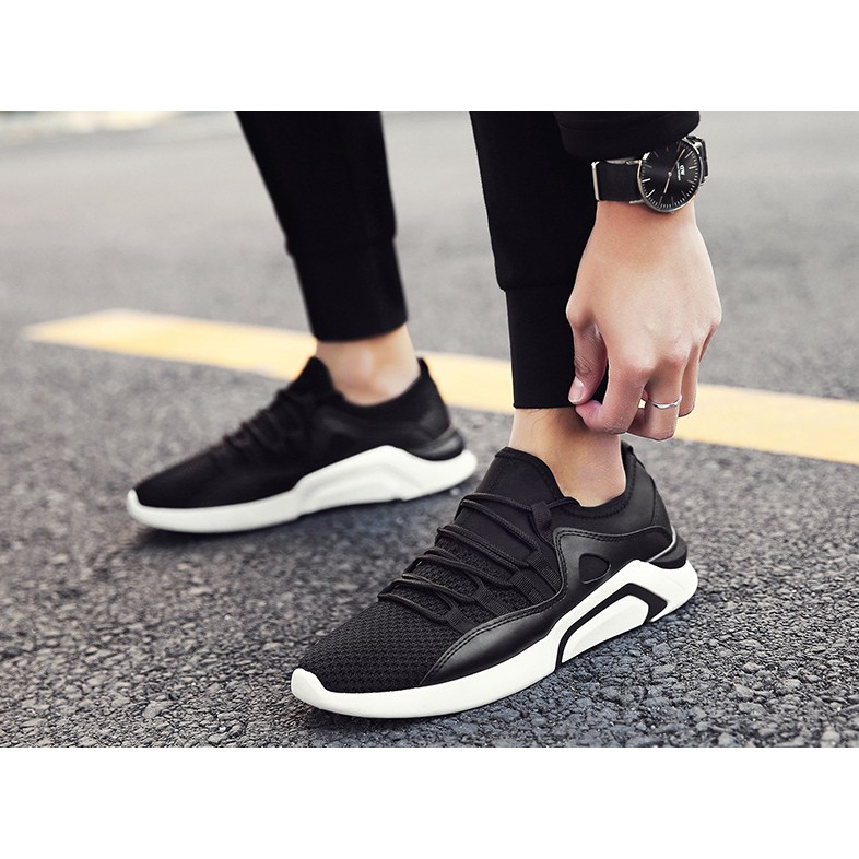 Giày thể thao sneaker nam D45, phong cách trẻ trung năng động, đế cao su non đi cực êm