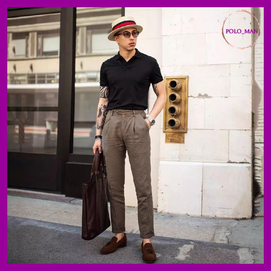 Áo polo nam Gal.vin cổ dệt bo len đơn giản lịch lãm | BigBuy360 - bigbuy360.vn