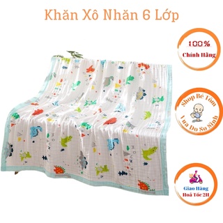 Khăn tắm xô nhăn 6 lớp bo viền đa năng hàng xuất loại đẹp dày dặn cho bé