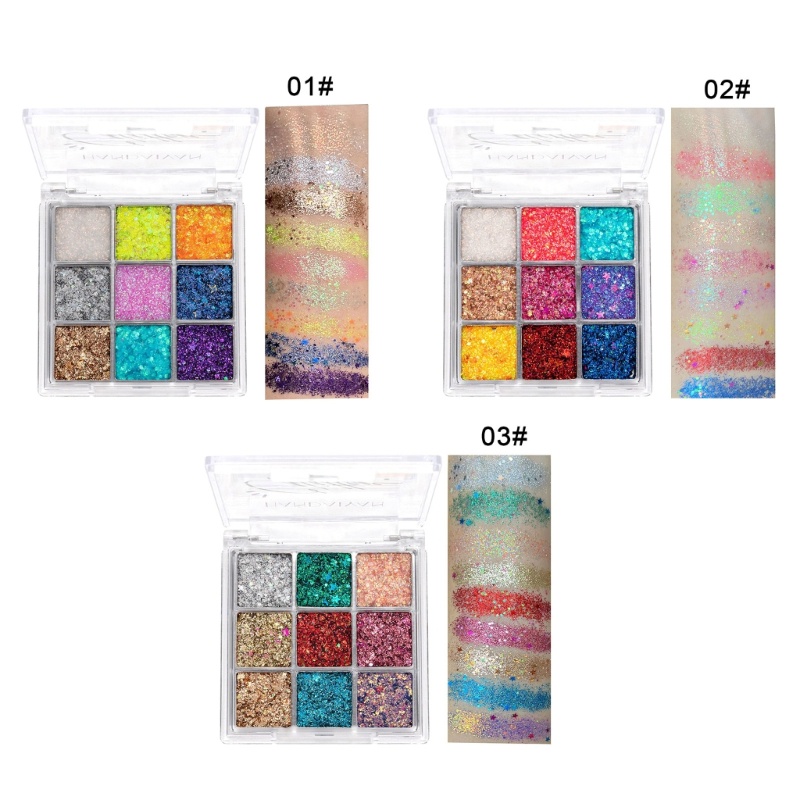 Bảng Phấn Mắt 9 Màu Ánh Nhũ Lấp Lánh Dành Cho Nữ