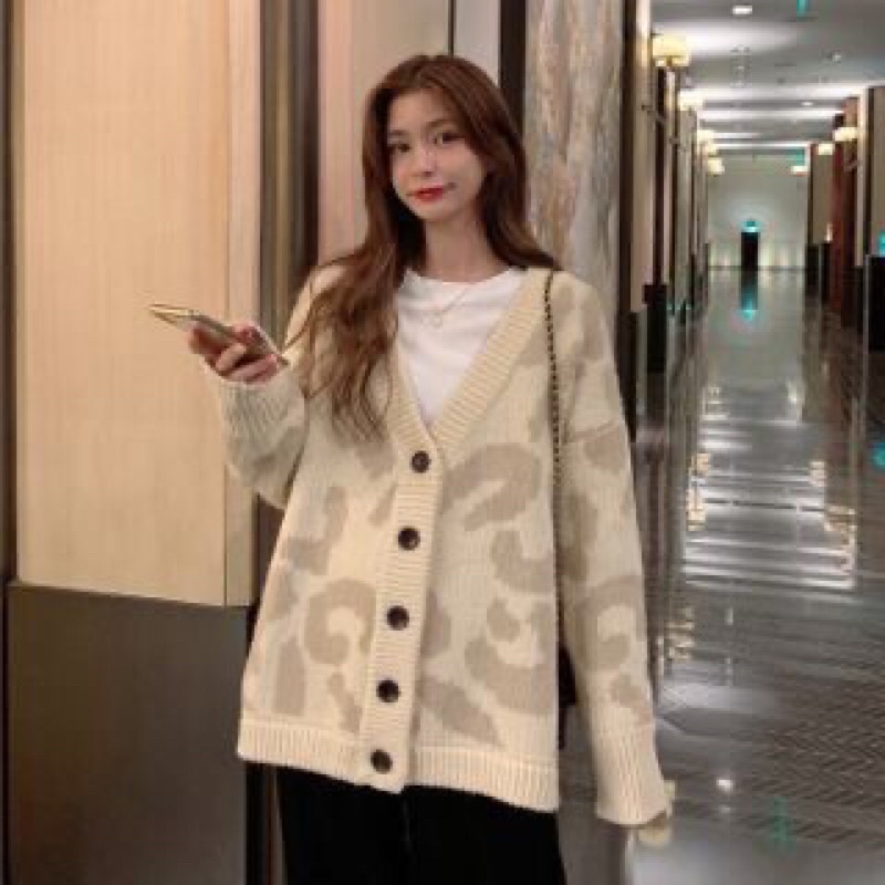 KHOÁC CARDIGAN ĐỐM HỒNG/ĐEN/BE/KEM