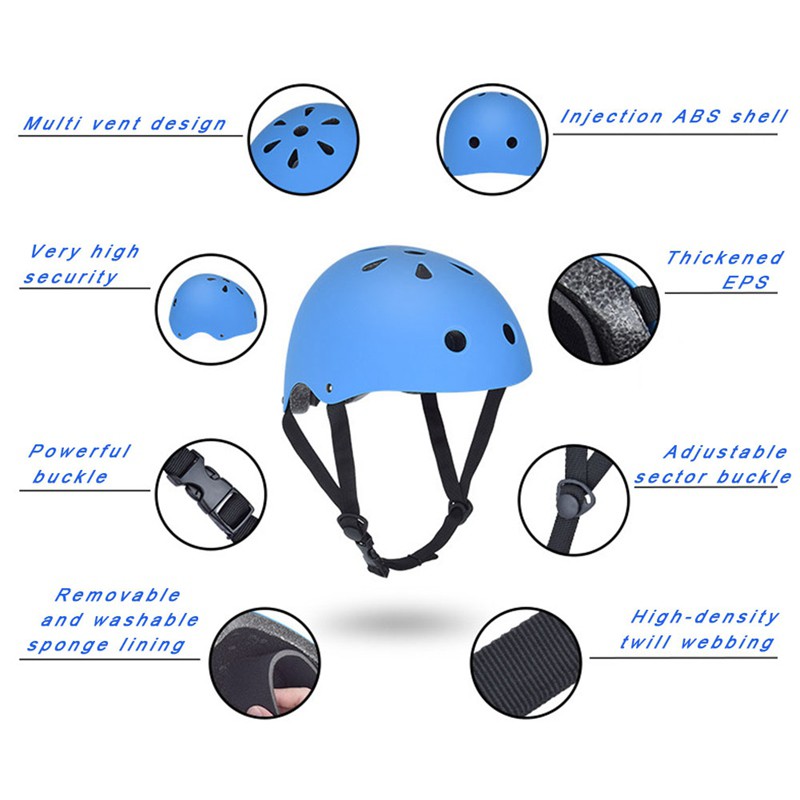 Nón bảo hiểm kết hợp đệm bảo Vệ 7 món An Toàn Cho Bé đi xe đạp từ 2 đến 8 tuổi -BabiboKids