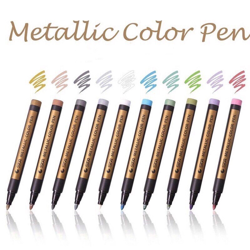 Bút Nhũ STA Metallic 10 Màu Tùy Chọn - Trang trí, Vẽ trên mọi chất liệu