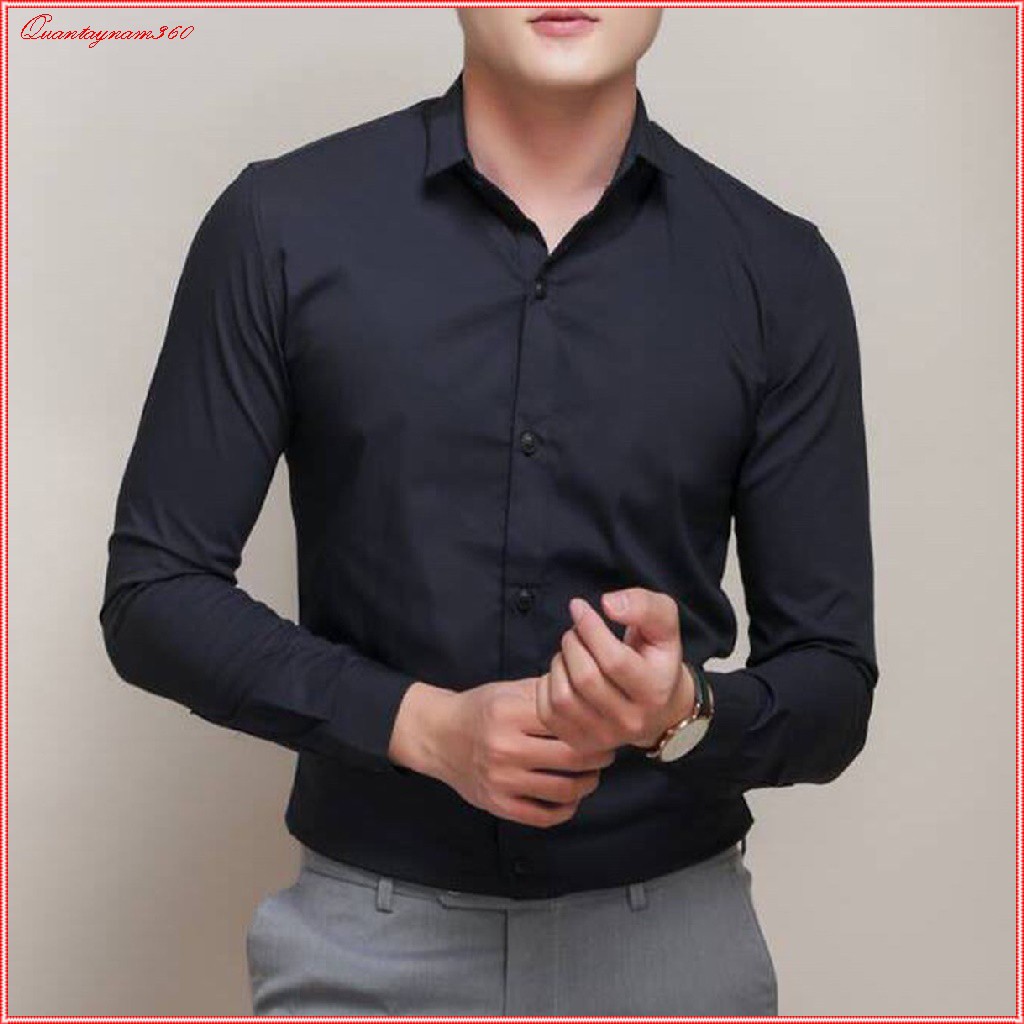 Áo sơ mi nam dài tay cao cấp 98WEAR Chất liệu lụa mềm mịn , kiểu dáng Hàn Quốc không nhăn, không xù , thấm hút mồ hôi | BigBuy360 - bigbuy360.vn