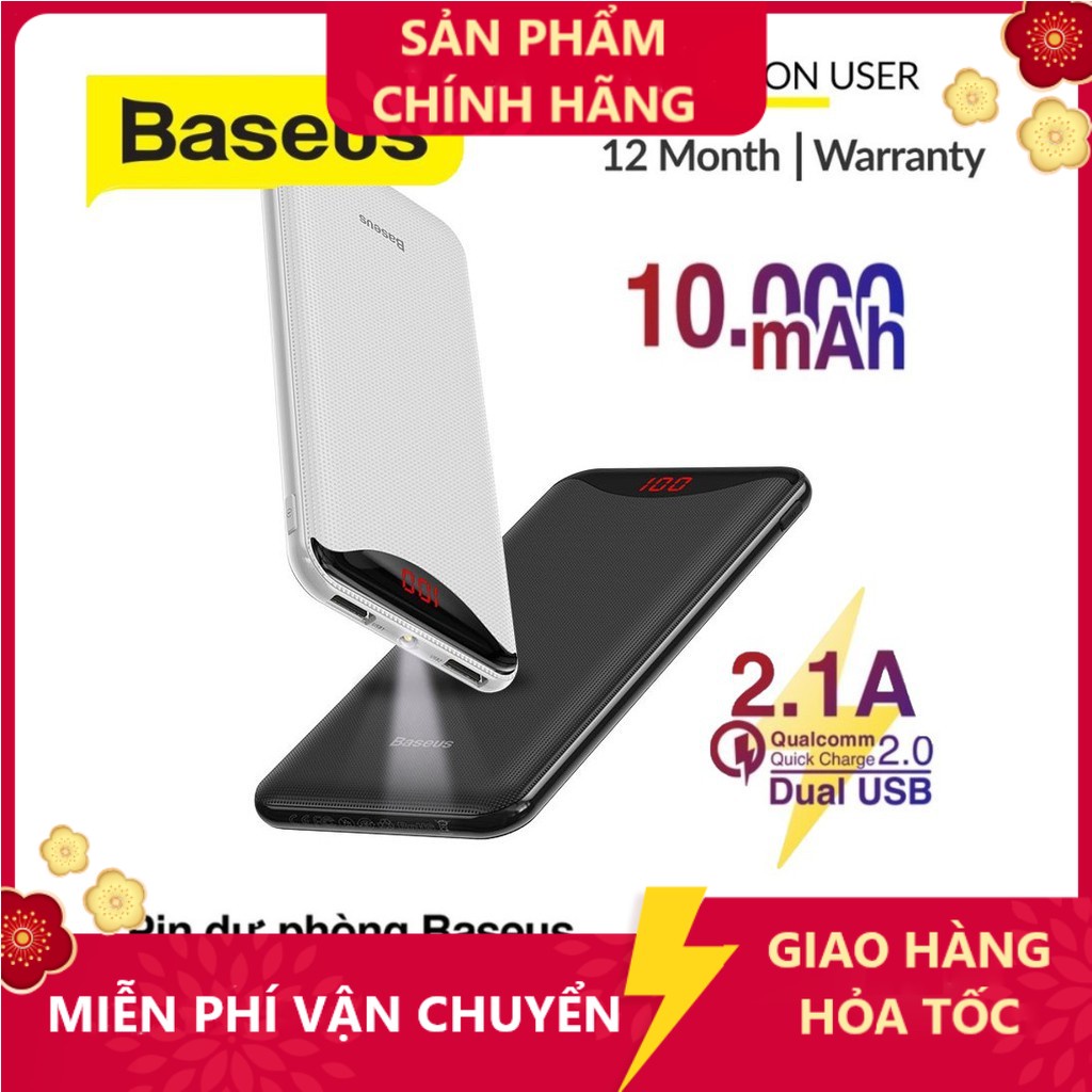 Pin Sạc dự phòng nhỏ gọn Baseus Gentleman Digital Display 10000mAh - PPLN-A01 -  Hàng chính hãng