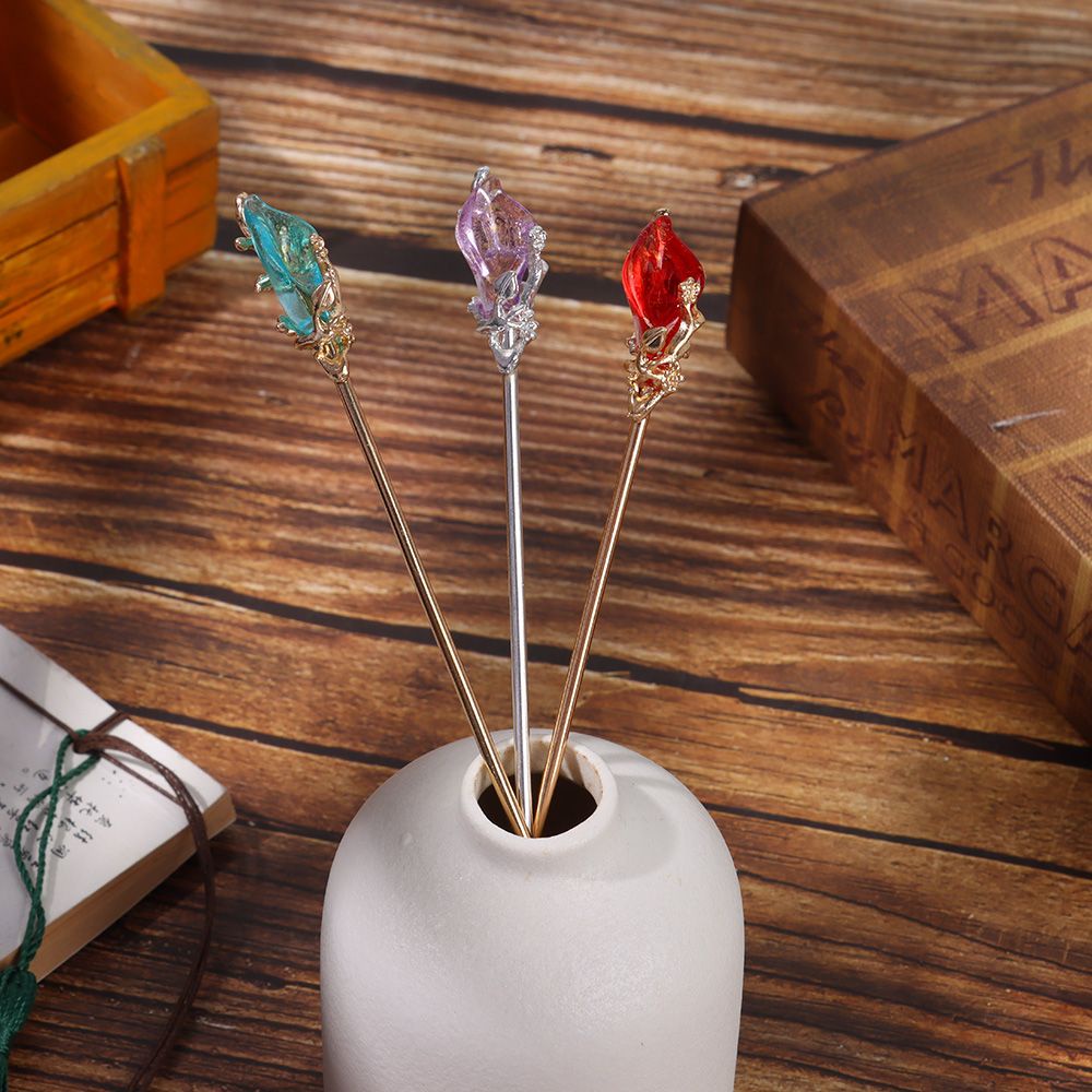 Trâm cài tóc bằng kim loại phong cách Trung Hoa cổ điển nhiều màu sắc xinh xắn cho nữ