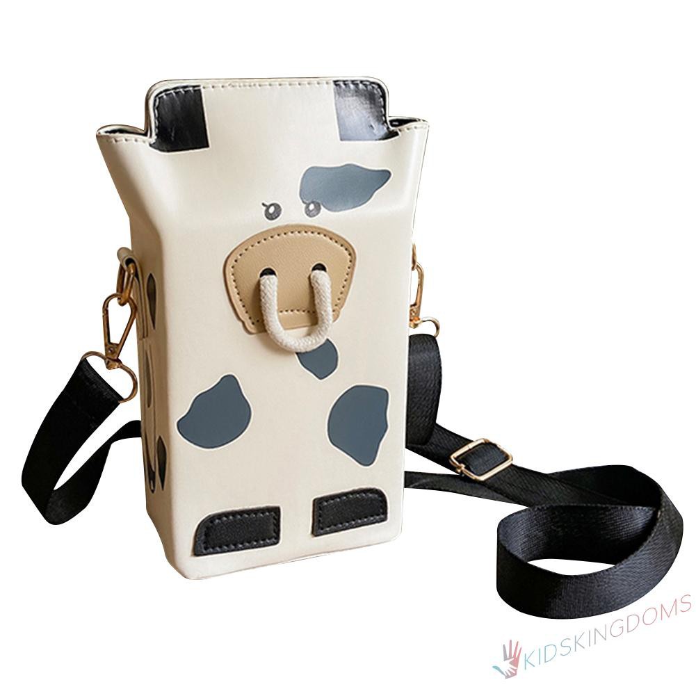 【Big Sale】Fashion Women Milk Print PU Shoulder Crossbody Bag Casual Small Handbag