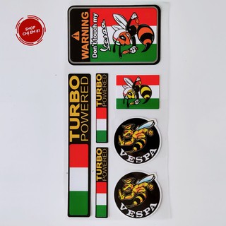 Tem decal Vespa Italy, Piaggio keo dán chắc chắn, mẫu mã đa dạng