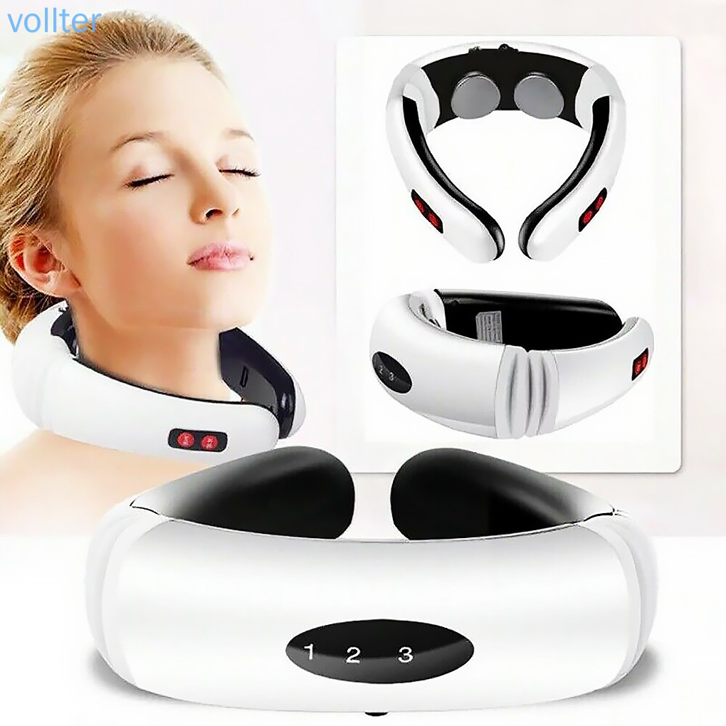 Máy mát xa cổ 6 chế độ giúp giảm đau thoải mái có dây và miếng đệm tiện lợi