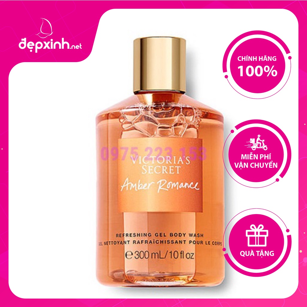 Gel tắm hương nước hoa Victoria's Secret Amber Romance Refreshing Body Wash 300ml