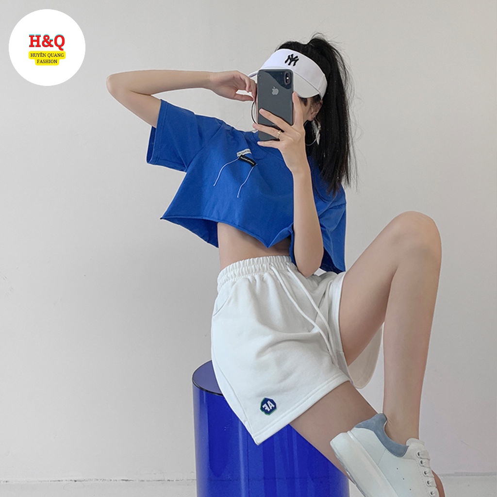 Quần Short nữ mặc nhà AF thun ống rộng chơi thể thao,cute_huyền quang