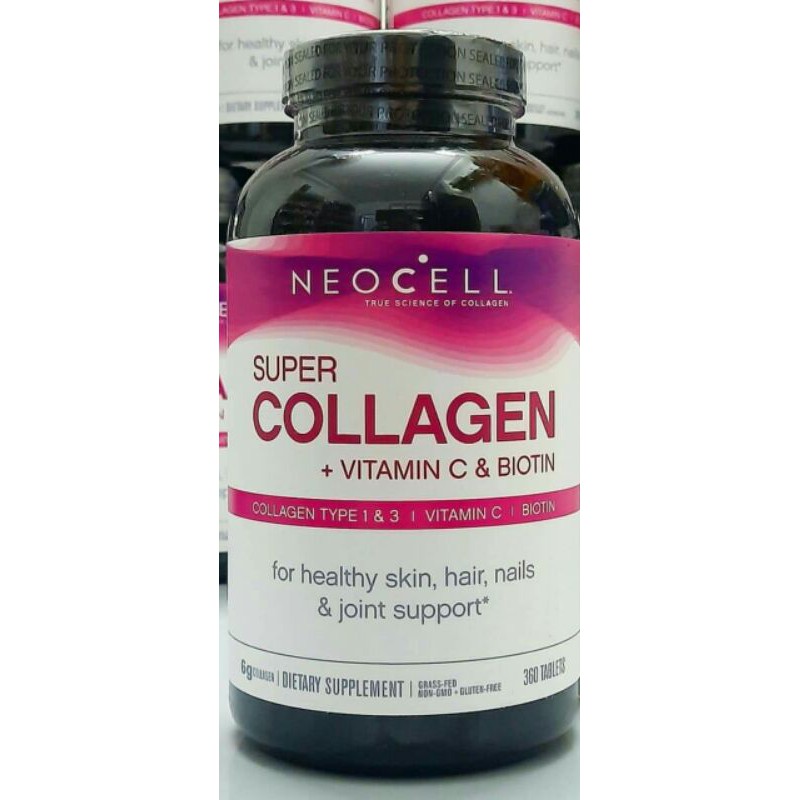 Viên Uống Neocell Biotin Super Collagen + C chai 360 viên từ Mỹ - Ngăn Chặn Lão Hóa, Vết Nhăn trên da