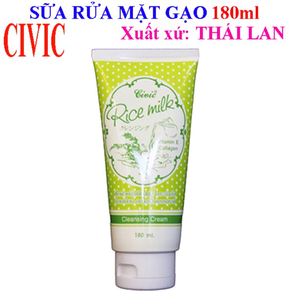 Sữa rửa mặt gạo cvic Rice milk thái lan  180 ml