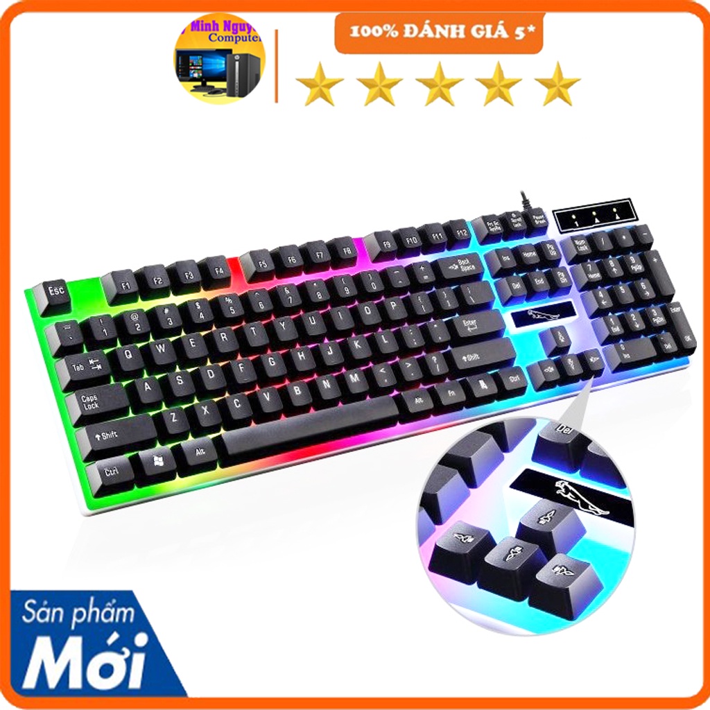 Combo Bàn Phím Kèm Chuột Máy Tính, Bàn Phím Giả Cơ Con Báo G21 Có LED 7 Màu - Thích Hợp Cho Gaming