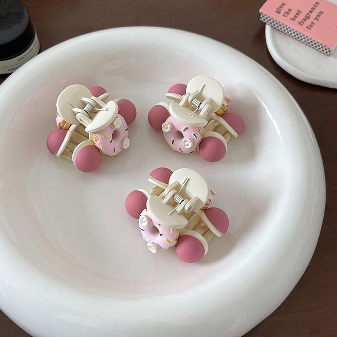 Ôi trời!Kẹp Tóc Hình Bánh Donut Màu Hồng Dễ Thương Cho Nữ