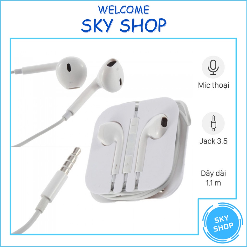 Tai Nghe Nhét Tai Có Dây Có Mic Jack 3.5mm Học Online Gaming Cho Điện Thoại Android Samsung Oppo 5/5s/6/6s/7/8/Plus