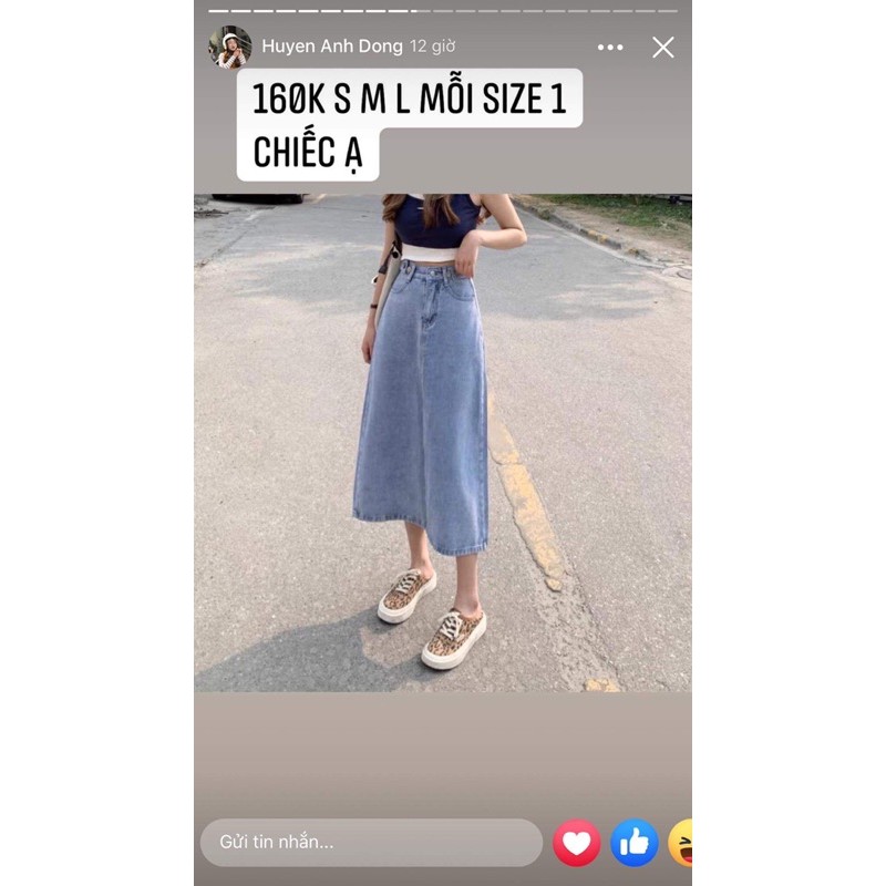 CHÂN VÁY JEANS CẠP 2 CÚC
