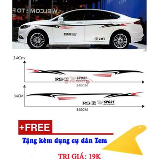 Tem dán sườn Decal dán sườn trang trí Ô tô D-88 Tặng kèm dụng cụ dán Tem