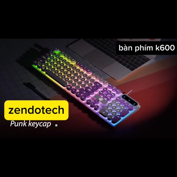 Bàn phím máy tính gaming K600 có dây full size phím giả cơ nút tròn LED RGB phù hợp dân văn phòng và game thủ | BigBuy360 - bigbuy360.vn