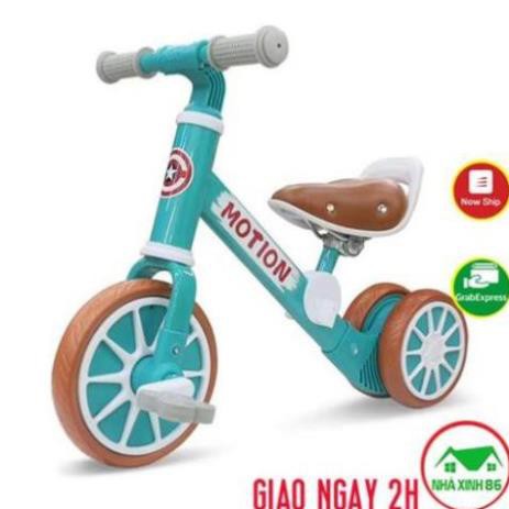 Xe chòi chân thăng bằng cho bé MOTION, có bàn đạp 2in1 yên bằng da - Xe chòi chân motion cho bé 3 bánh, chịu lực 30kg