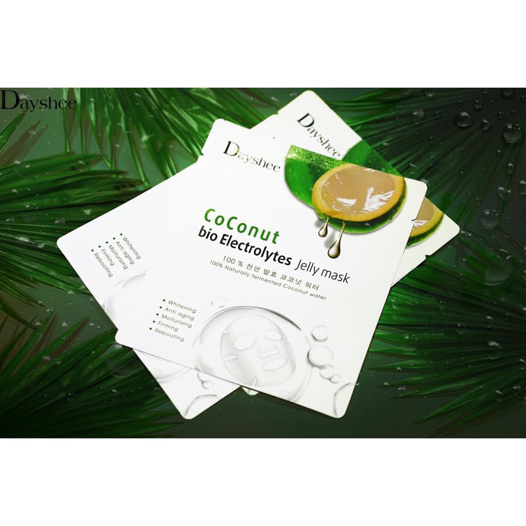 Mặt Nạ 🌴𝓕𝓡𝓔𝓔𝓢𝓗𝓘𝓟🌴 Combo 2 Hộp (10 Miếng) Mặt Nạ Dừa Coconut Bio Electrolytes Jelly Mask | Dayshee Jelly Mask