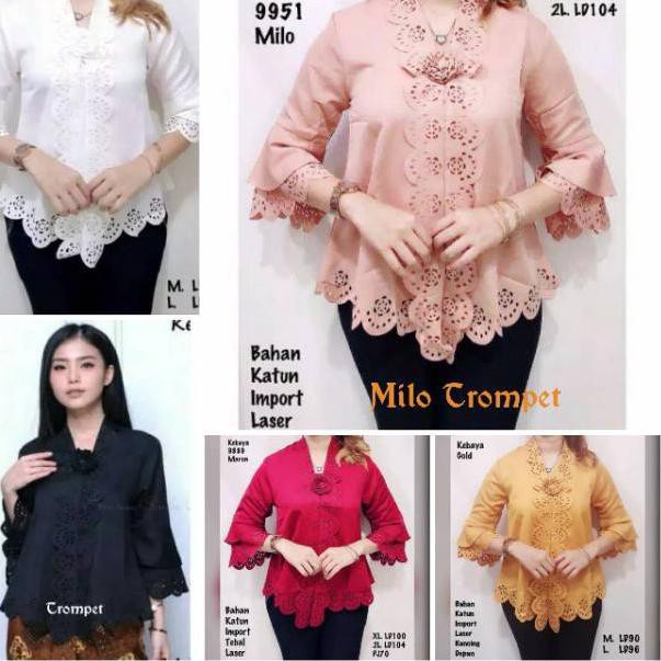 Áo Thun Cotton Tay Loa Kèn Kebaya Boss Encim Senada Nhập Khẩu Chất Lượng Cao