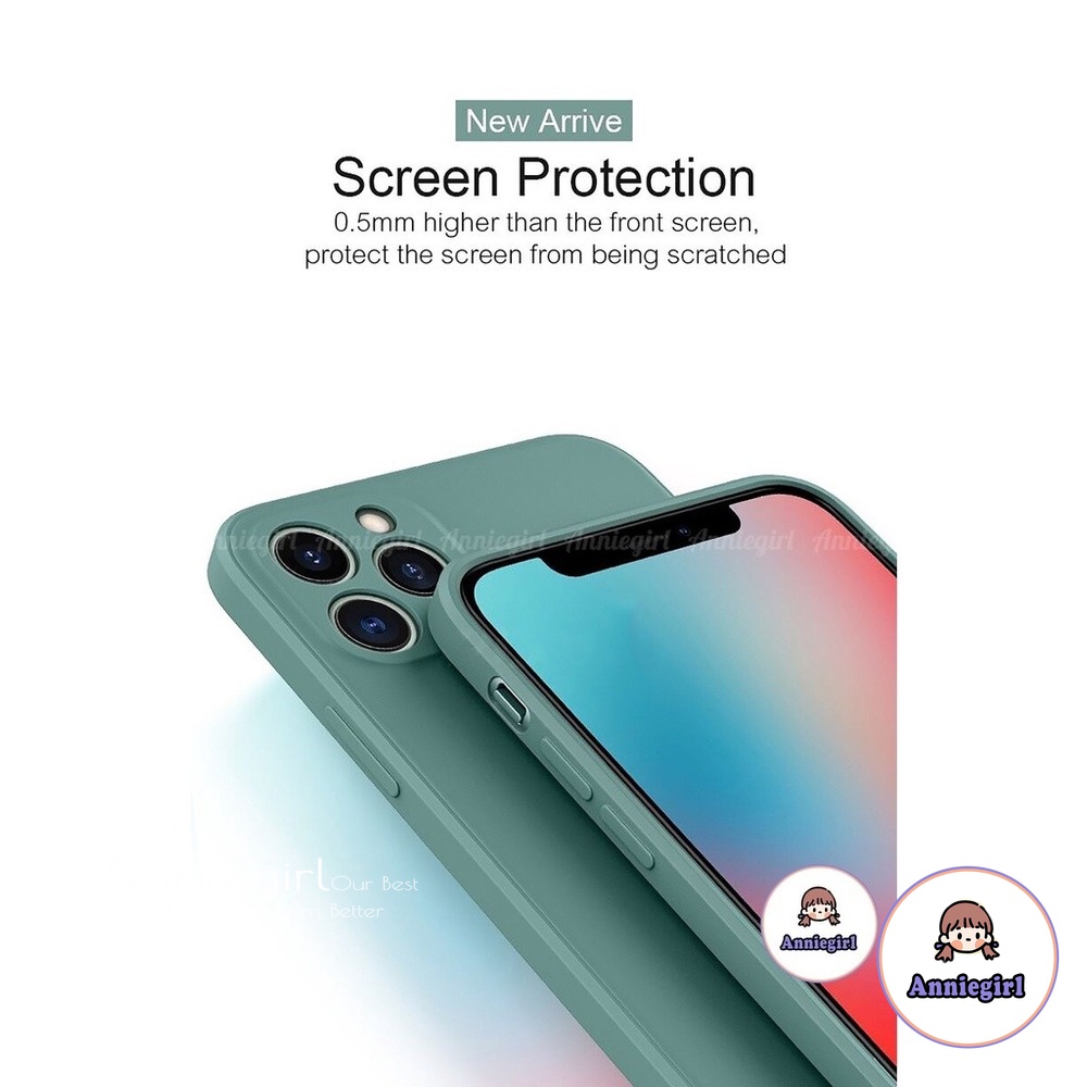 Ốp điện thoại silicon mềm dáng vuông màu trơn bảo vệ camera cho iPhone 12 11 Pro Max X Xs Max XR 6 8 7 Plus SE 2020