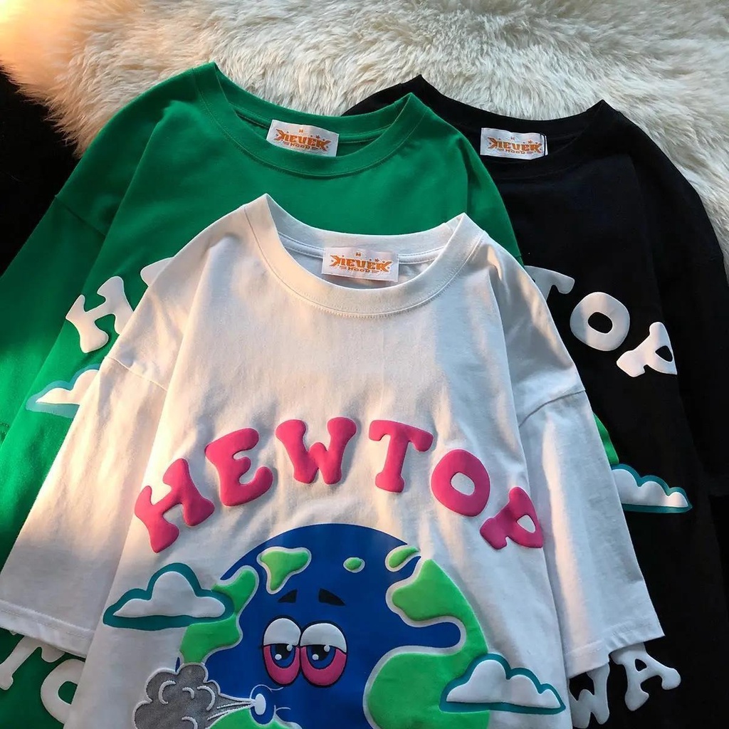 NRVP Áo thun tay ngắn cổ tròn phong cách đường phố Nhật Bản thời trang mùa hè 2022 dành cho nữ