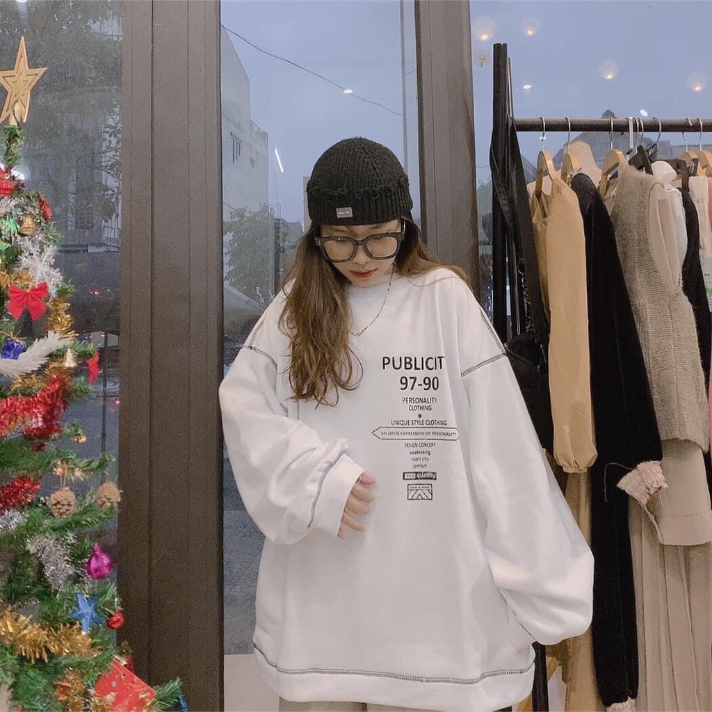 Áo Sweater Nỉ Form Rộng Dài Tay Unisex Ullzzang | BigBuy360 - bigbuy360.vn