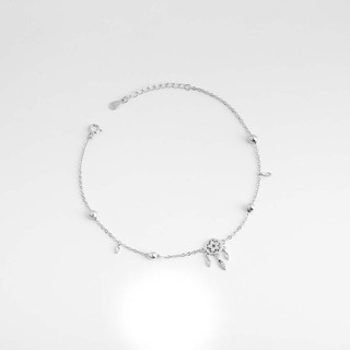 Lắc Chân Bạc Blue Peach Flower Dreamcatcher WG LC005