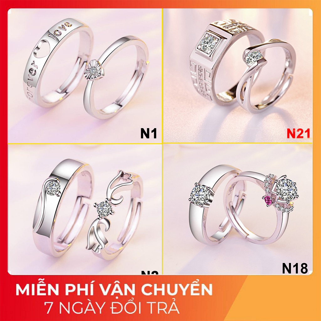 Nhẫn cặp nam nữ, nhẫn đôi tình nhân nam nữ phong cách thời trang - Bảo Bảo Store