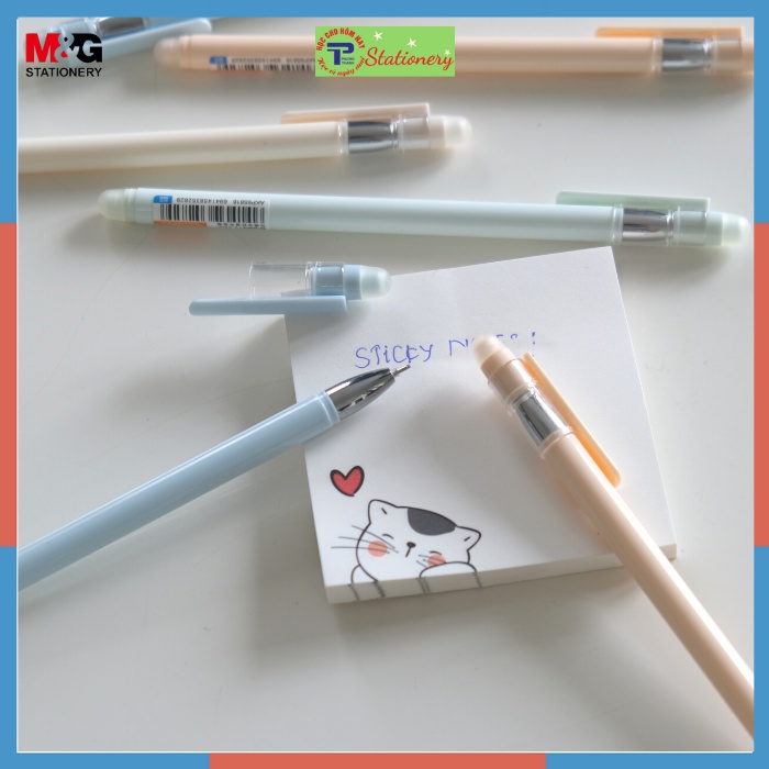 Bút nước tẩy được, Bút gel có đầu tẩy cao cấp M&G-65816 mực xanh nét 0.5mm