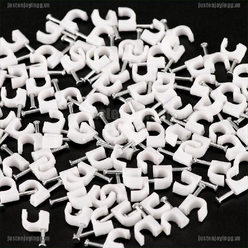 Bộ 100 Kẹp RG59 Cat5 Cat6 Đinh Tán 6mm Tiện Lợi
