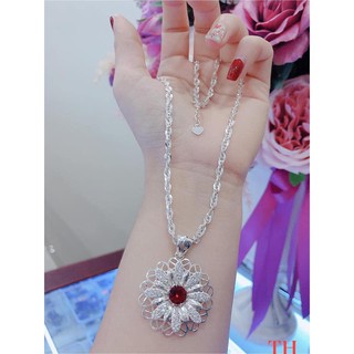Dây chuyền bạc ta mặt hoa trắng