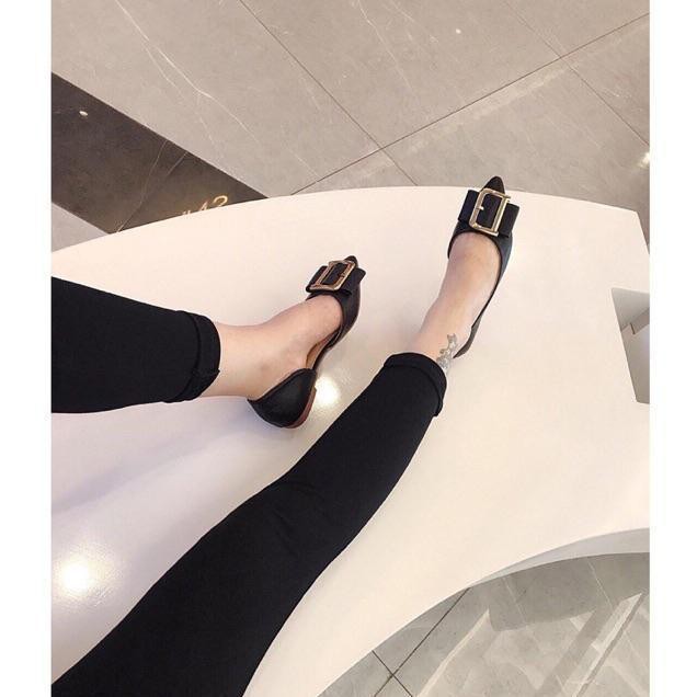 GIÀY BÚP BÊ BỆT KHÓA CHỮ D KHOÉT EO | BigBuy360 - bigbuy360.vn