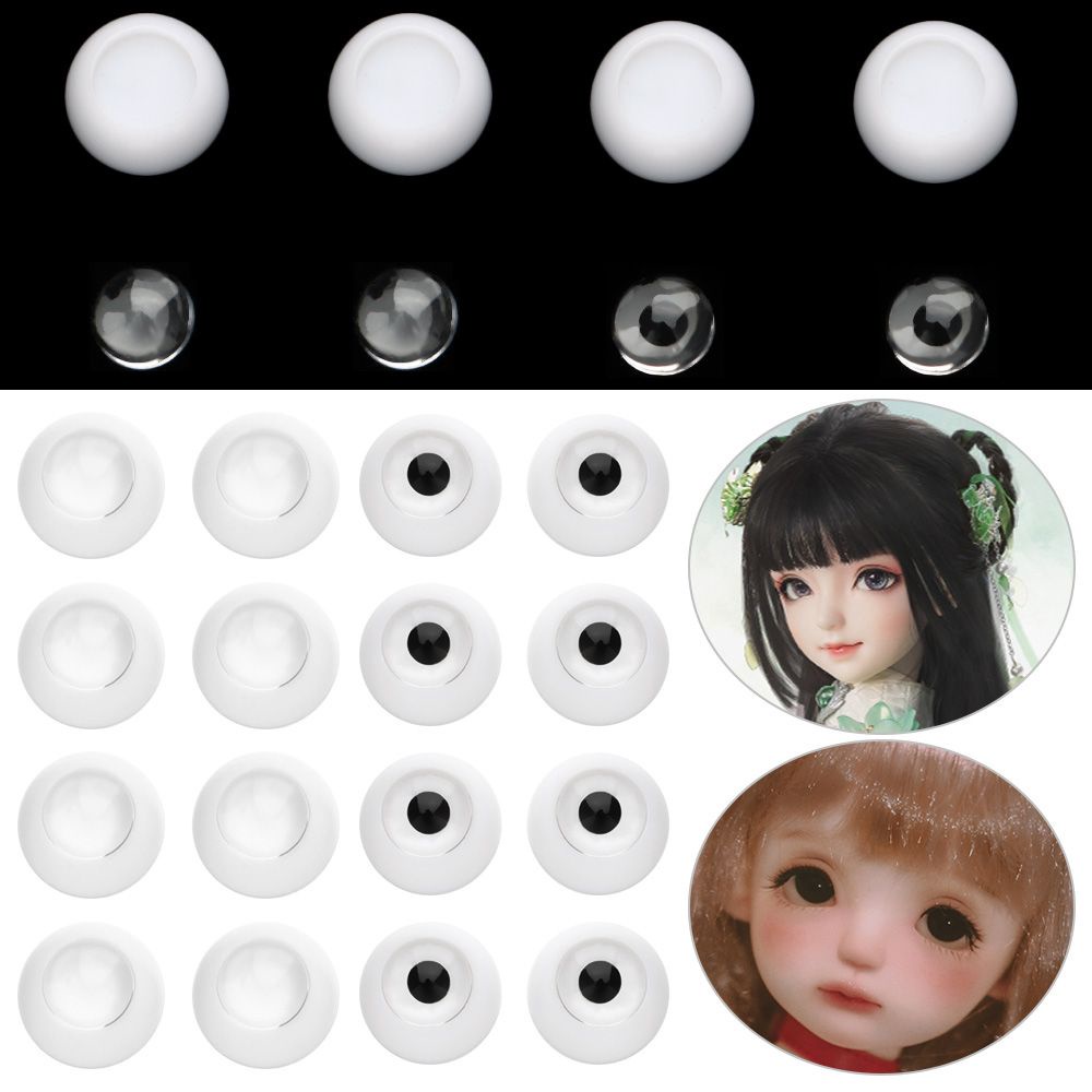 1 bộ mắt búp bê hình bán cầu bằng acrylic trong suốt 8~26mm chất lượng cao