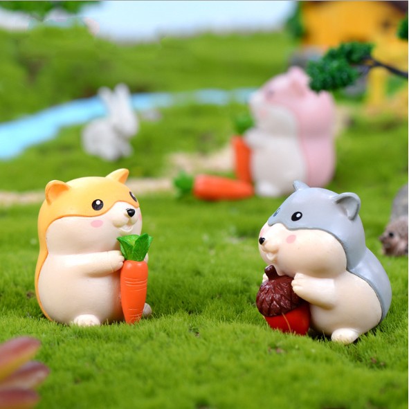 KHO-HN * Combo 04 chuột Hamster dễ thương trang trí tiểu cảnh, bonsai, móc khóa, DIY