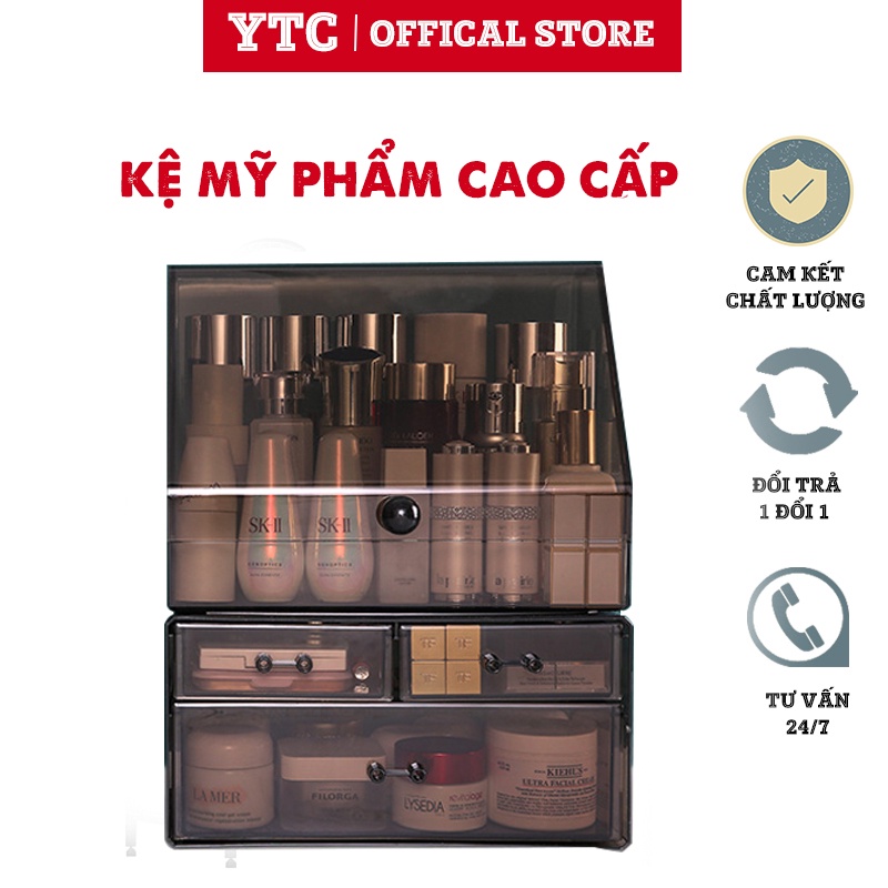 Kệ Mỹ Phẩm Trong Suốt YTC Cao Cấp Hộp Đựng Đồ Trang Điểm Trong Suốt