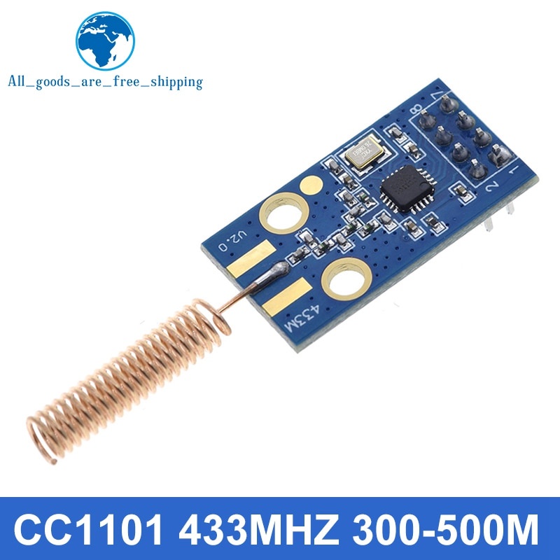 Mô Đun Truyền Tín Hiệu Không Dây Cc1101 10mw 433mhz 868mhz 300-1000m Với Ăng Ten Sma