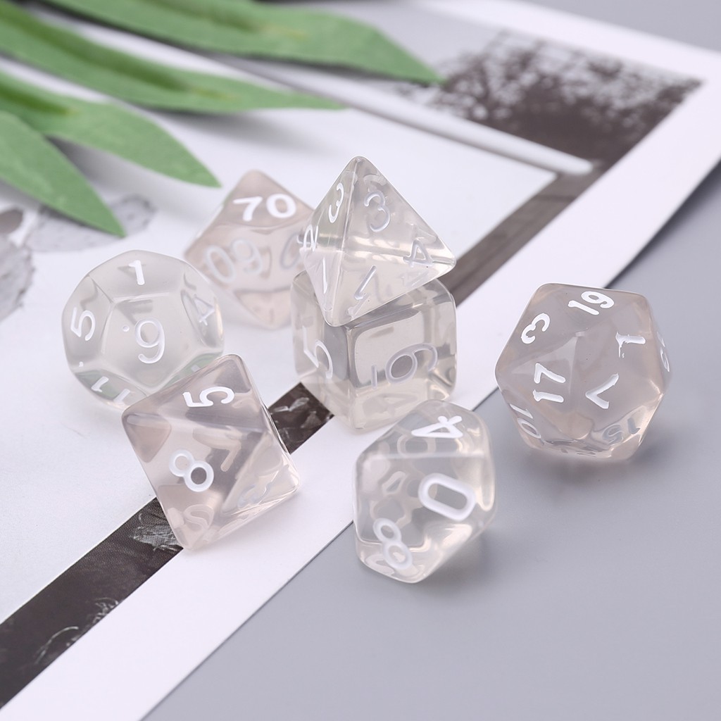 Set 7 viên xúc xắc đa diện mặt cho trò chơi RPG DND D&amp;D D4-D20